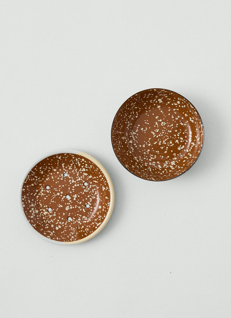 Speckle Enamel Soap Dish | Cumin/Cream