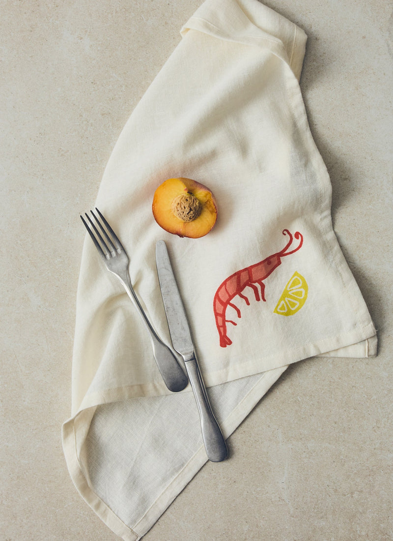 Cotton Linen Napkin | Shrimp