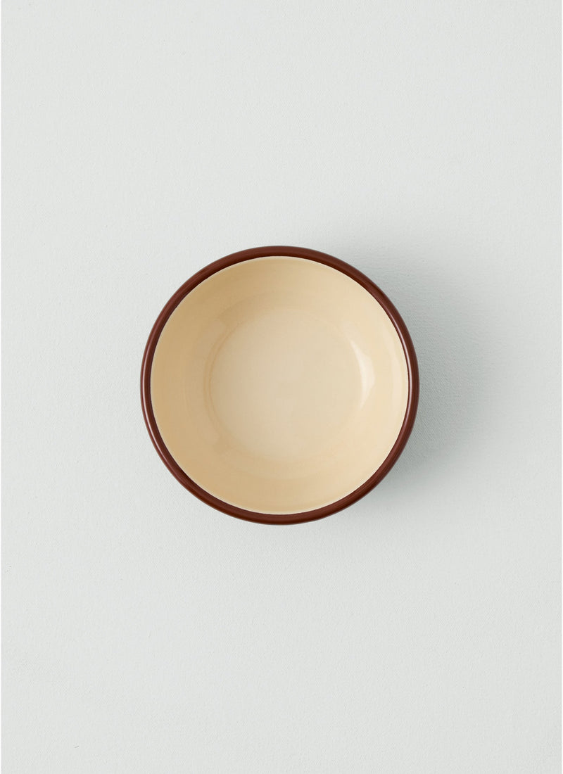 Contrast Rim Enamel Picnic Bowl | Mint/Chestnut