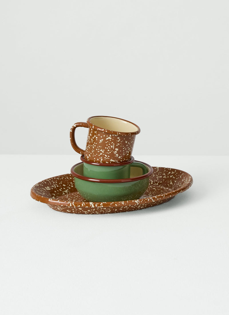 Speckle Enamel Platter | Cumin/Cream