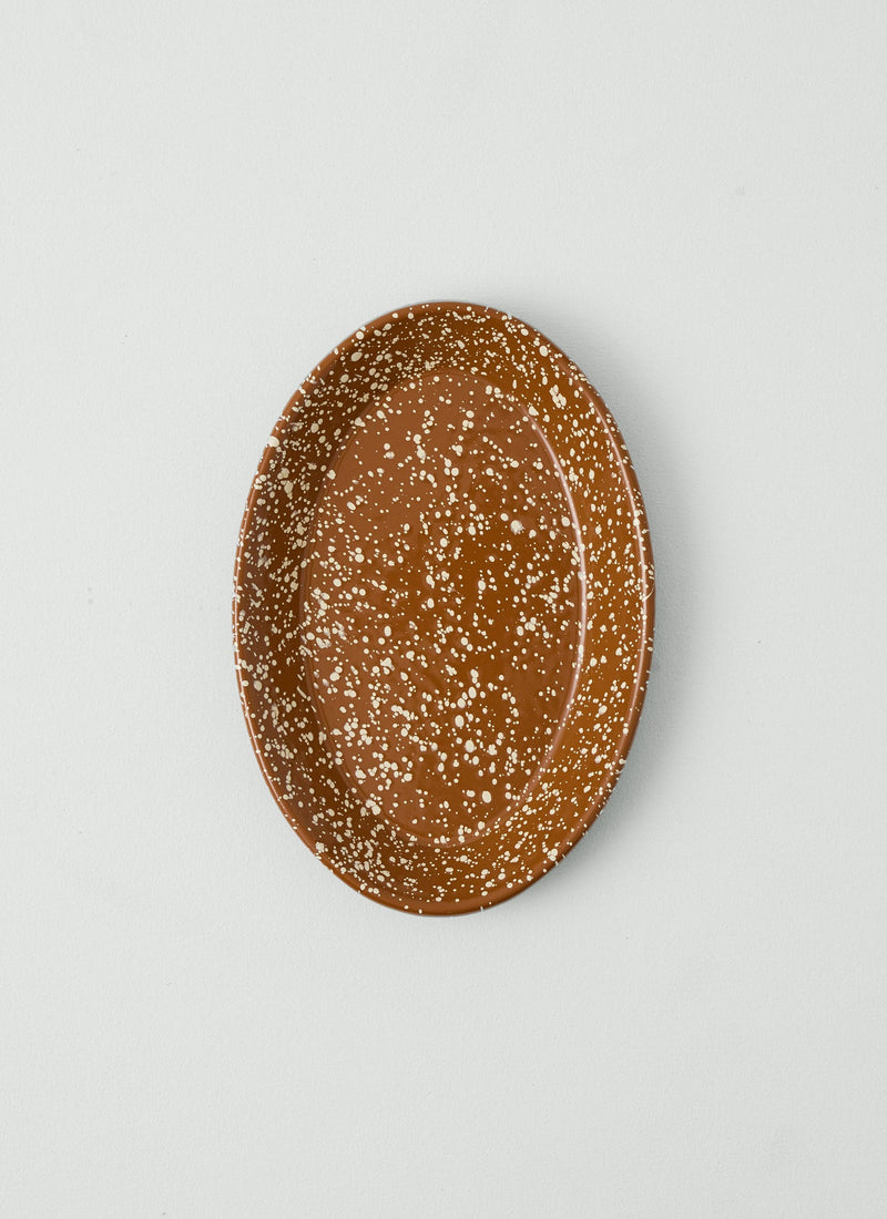 Speckle Enamel Platter | Cumin/Cream