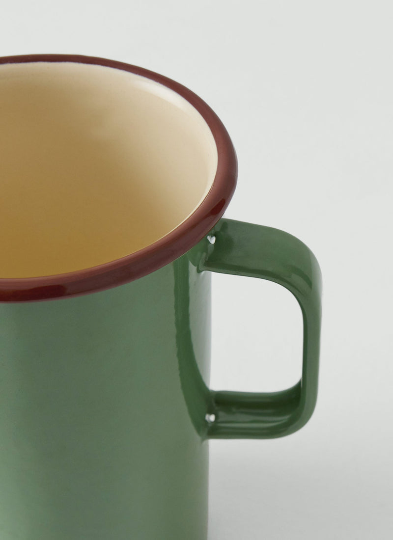 Contrast Rim Enamel Jug | Mint/Chestnut