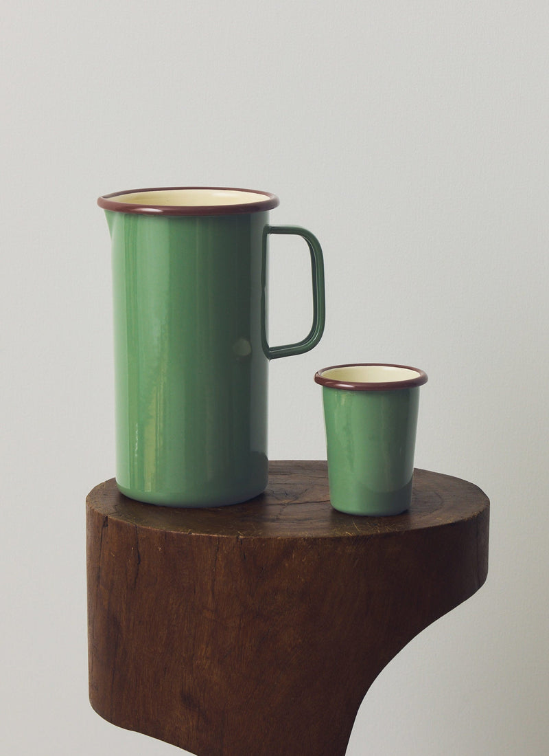Contrast Rim Enamel Cup | Mint/Chestnut