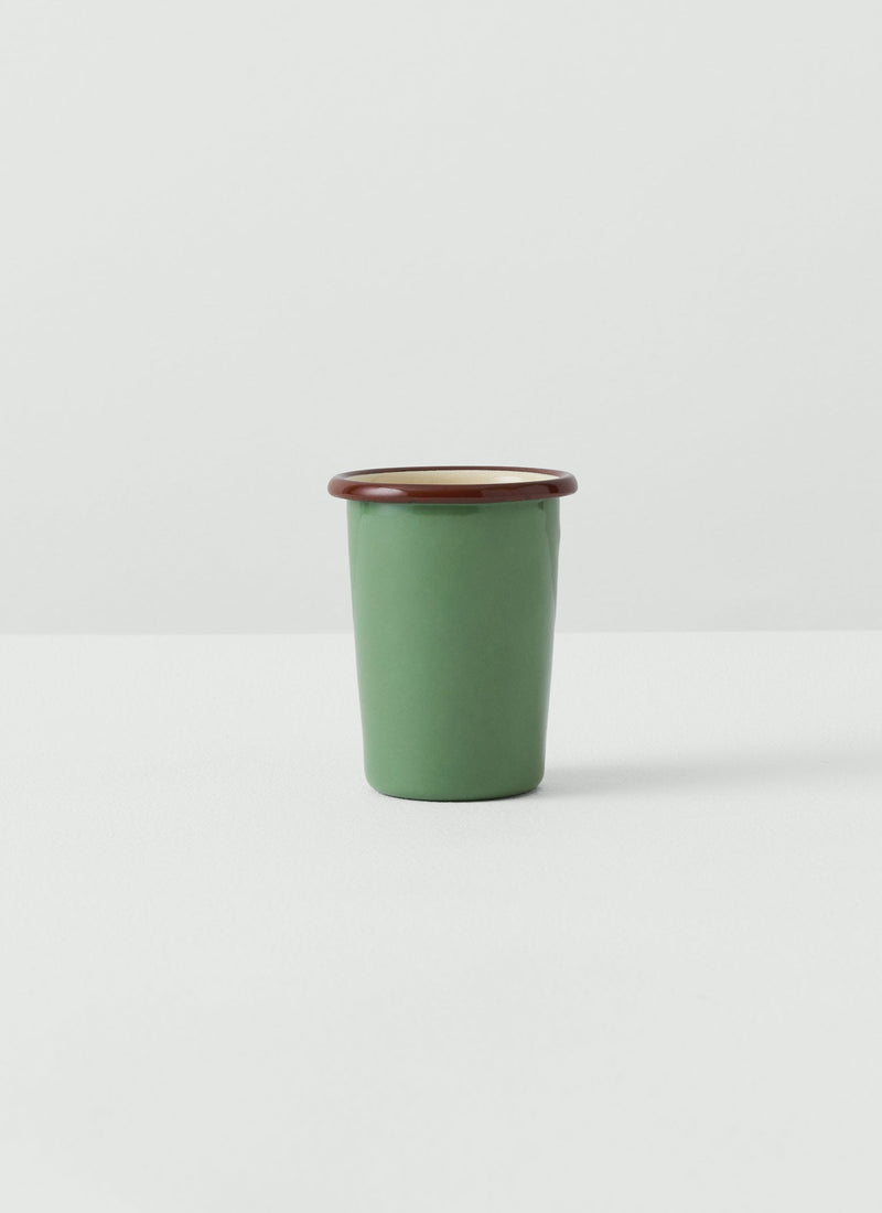 Contrast Rim Enamel Cup | Mint/Chestnut