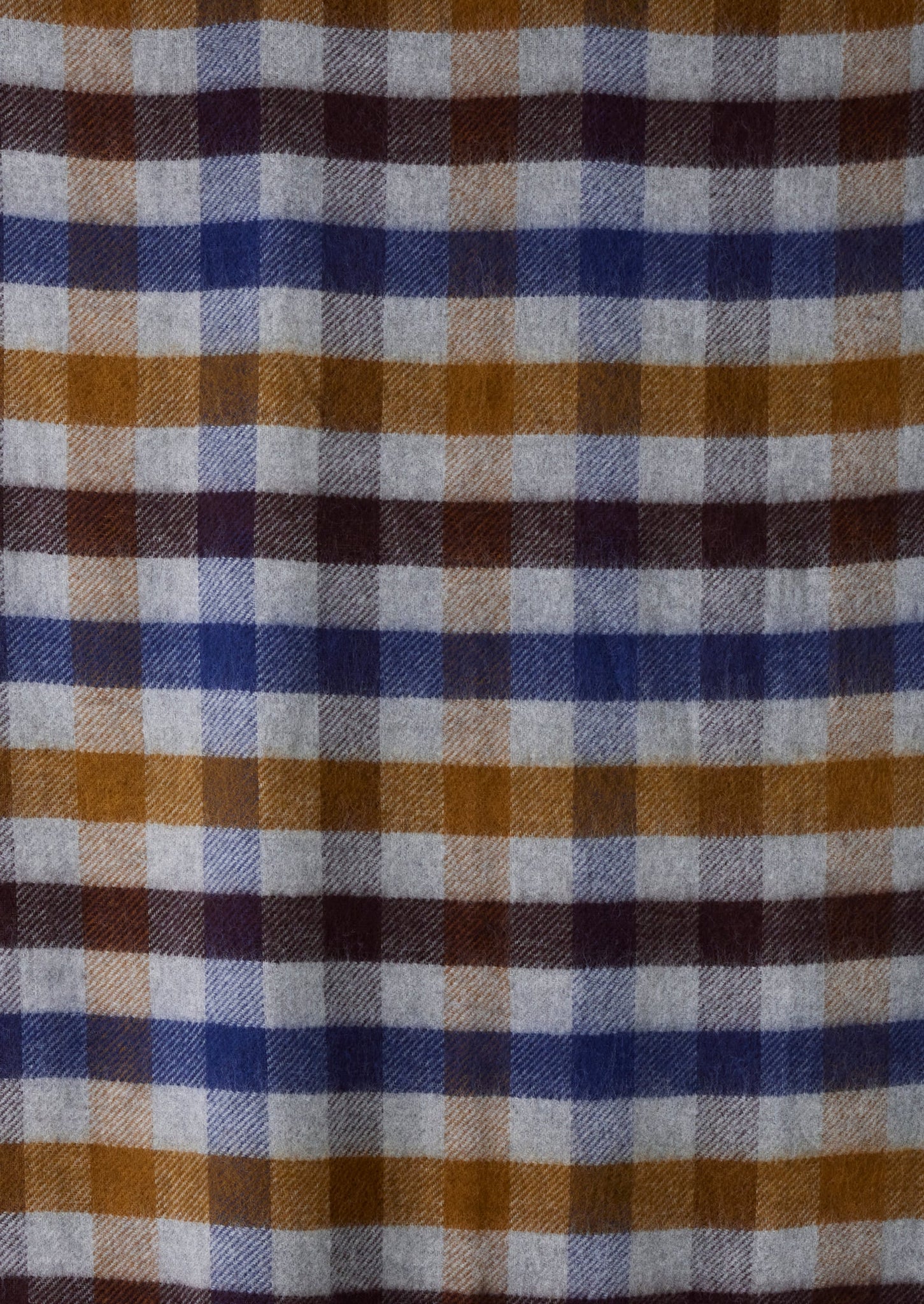 Lena Wool Check Blanket | Navy/Caramel