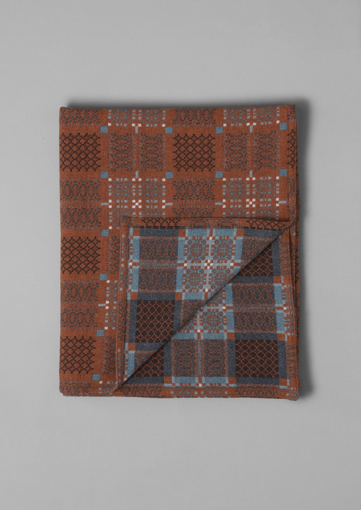 Melin Tregwynt Welsh Blanket | Rust/Topaz