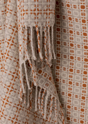 Wilma Wool Blanket | Mist/Terracotta