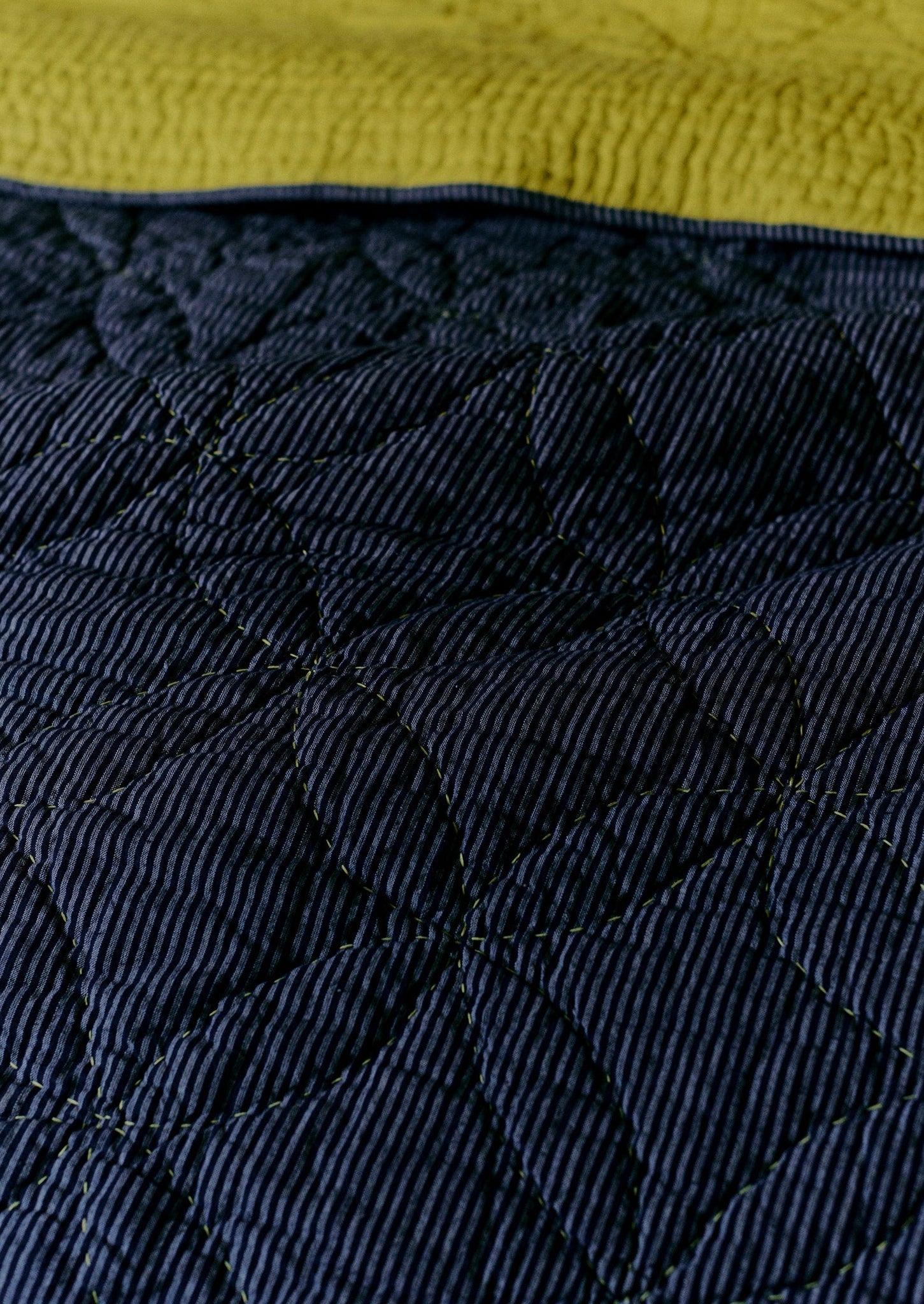 Fresco Stitched Quilt | Midnight/Citrus