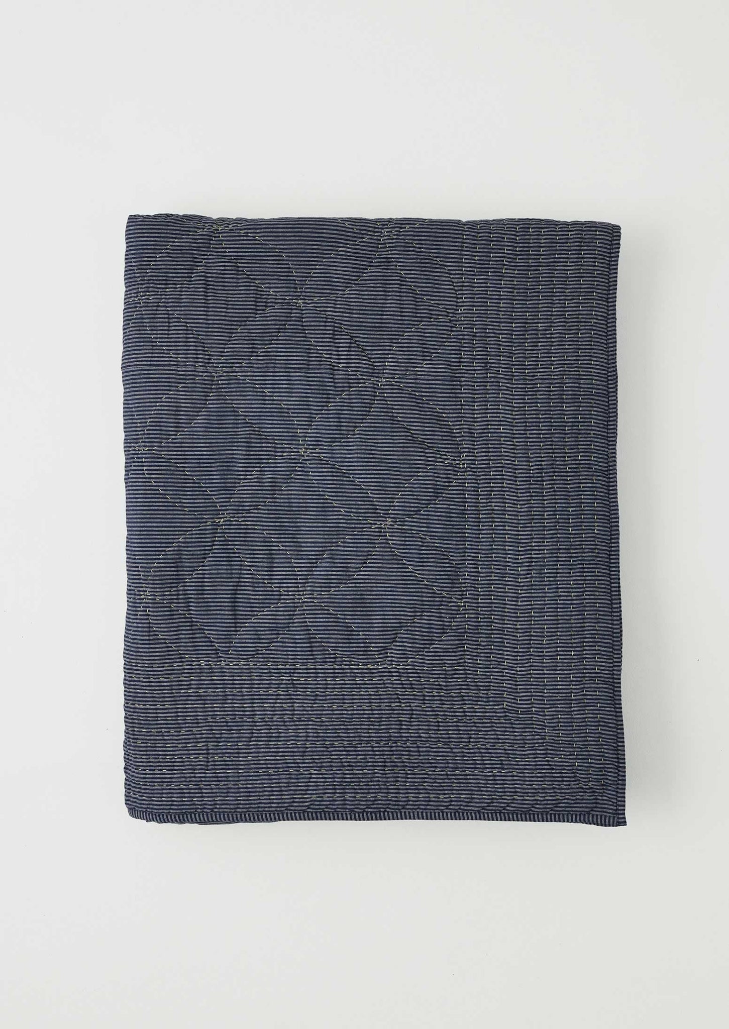 Fresco Stitched Quilt | Midnight/Citrus