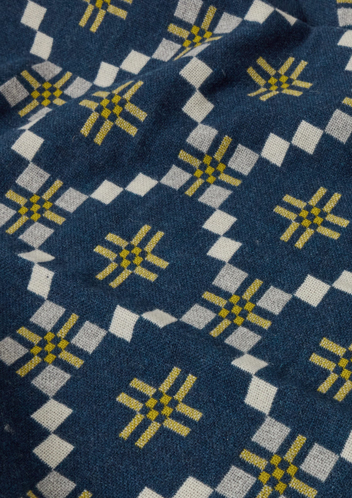 Melin Tregwynt Welsh Blanket | Midnight/Citrus | TOAST