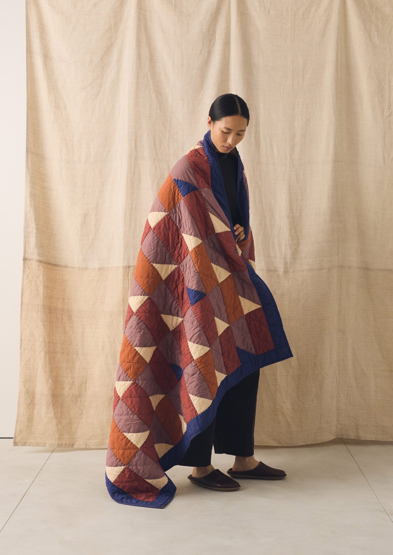 Mosaic Tile Patchwork Quilt | Terracotta/Twilight | TOAST