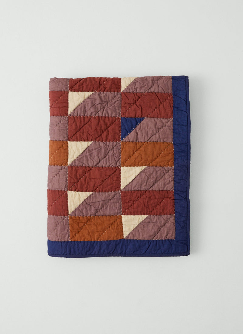 Mosaic Tile Patchwork Quilt | Terracotta/Twilight