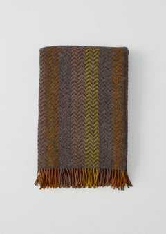 Striped Chevron Wool Blanket | Dusk/Caramel | TOAST