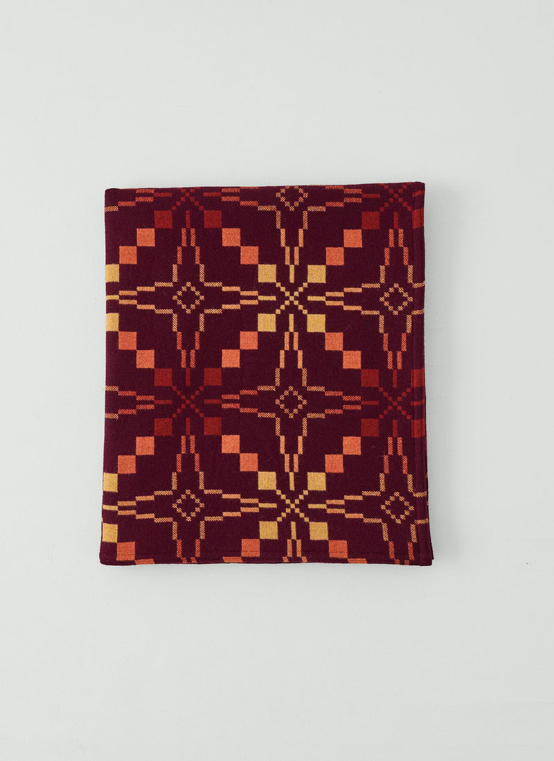 Melin Tregwynt Vintage Star Blanket | Plum/Spice