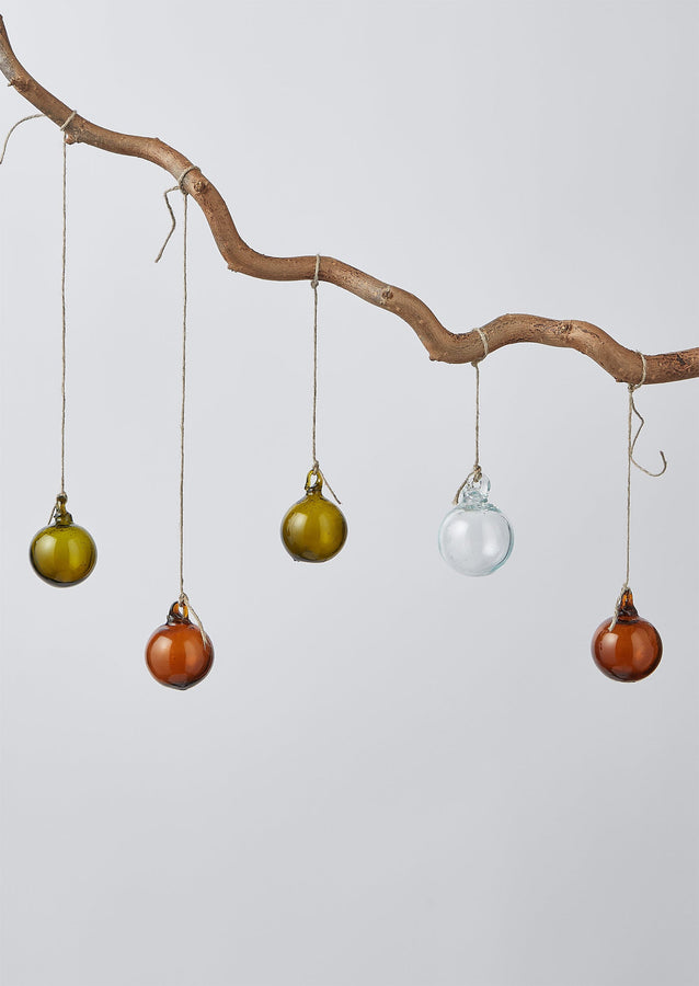 Small Hand Blown Glass Baubles | Multi