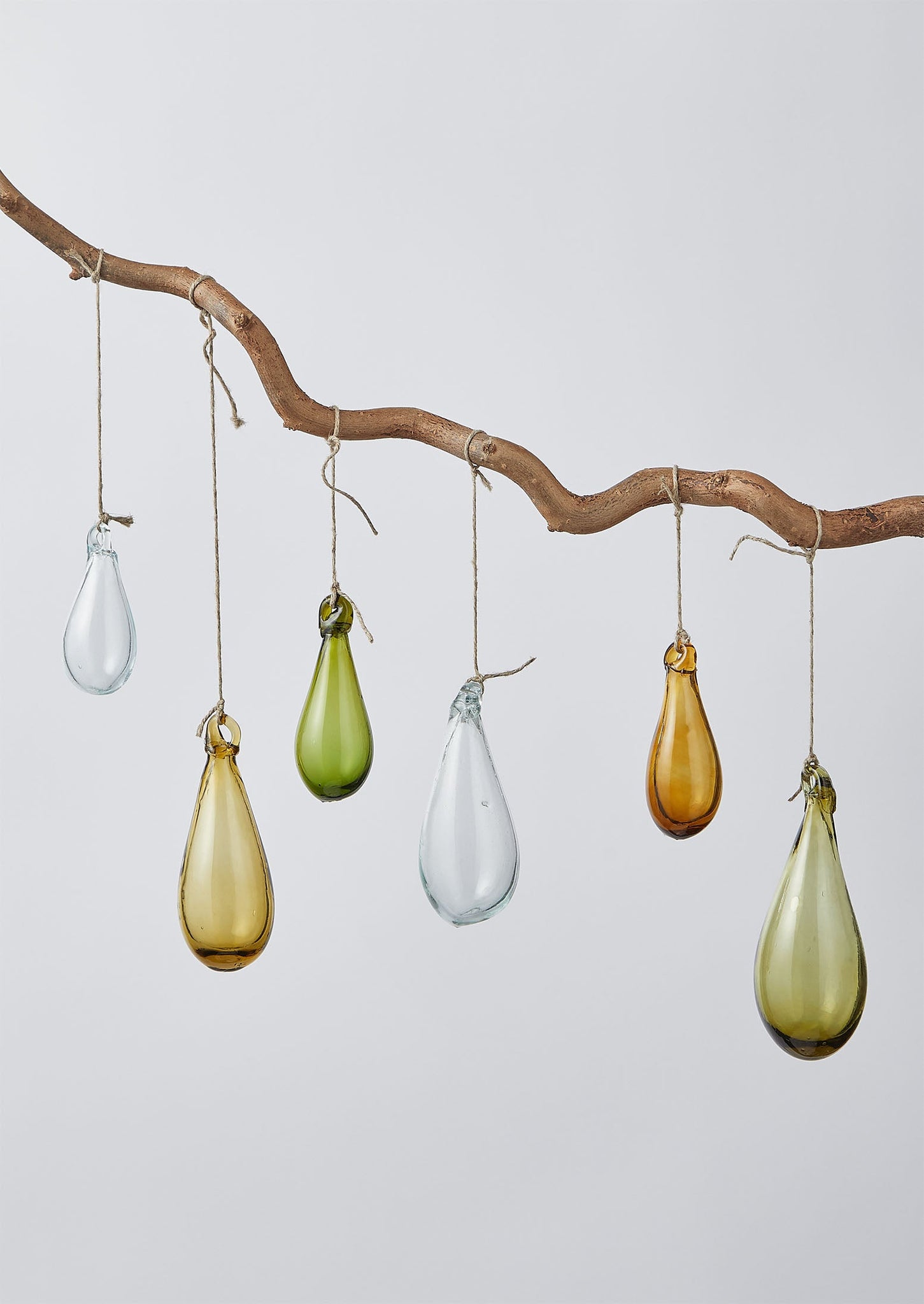 Mixed Teardrop Glass Baubles | Multi