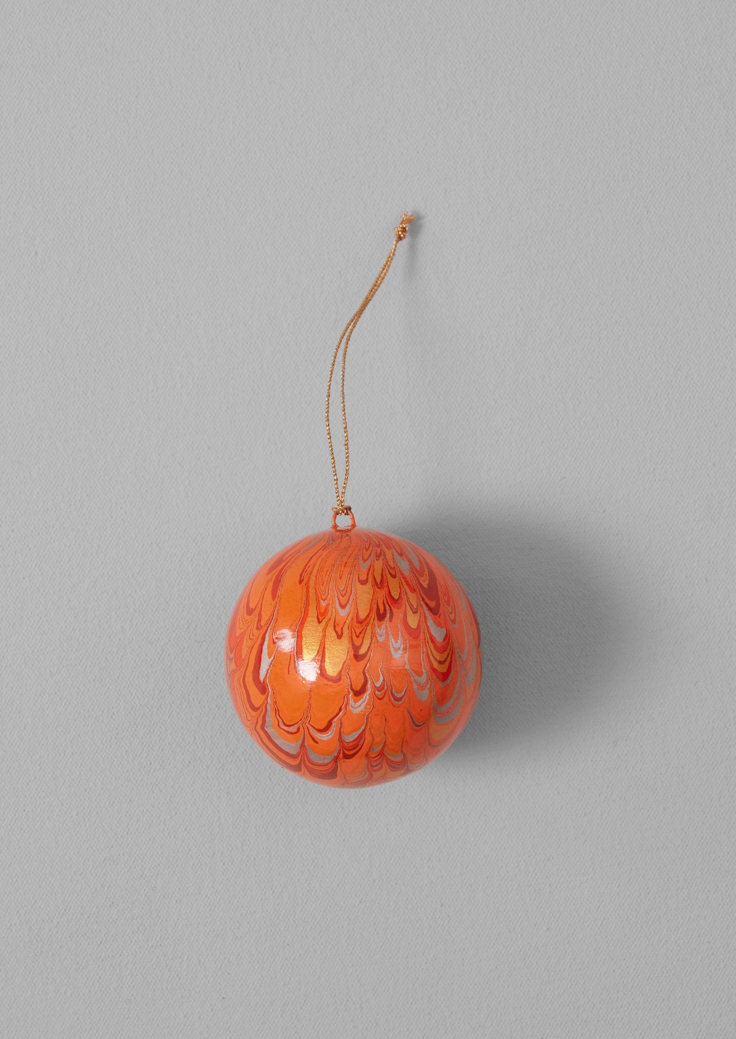 Hand Marbled Bauble | Coral