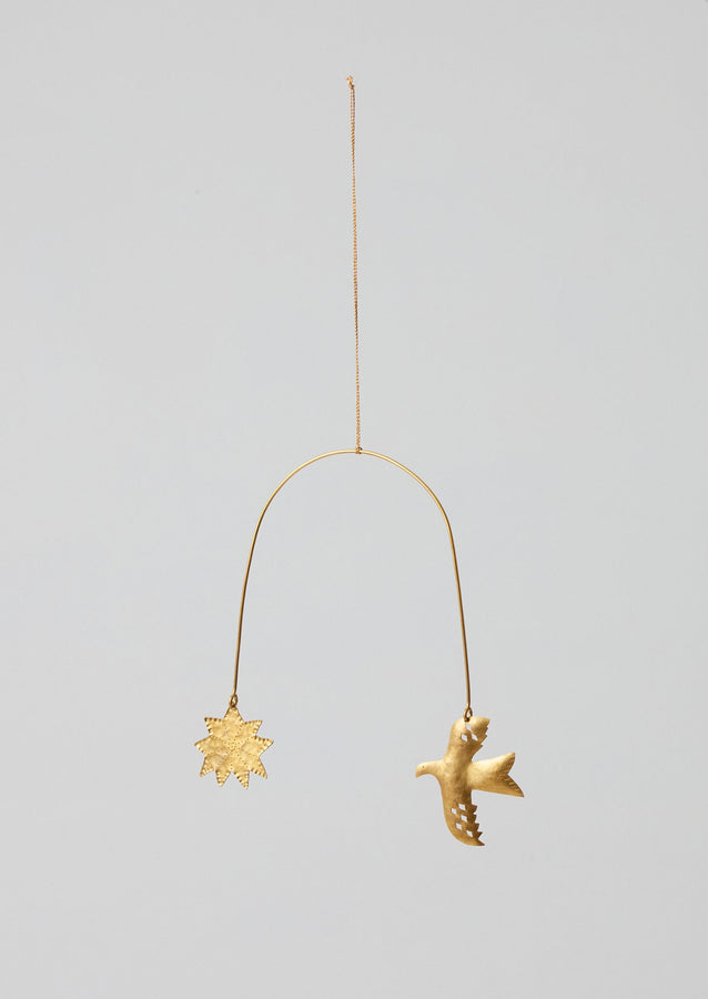 Hammered Metal Hanging Mobile | Brass