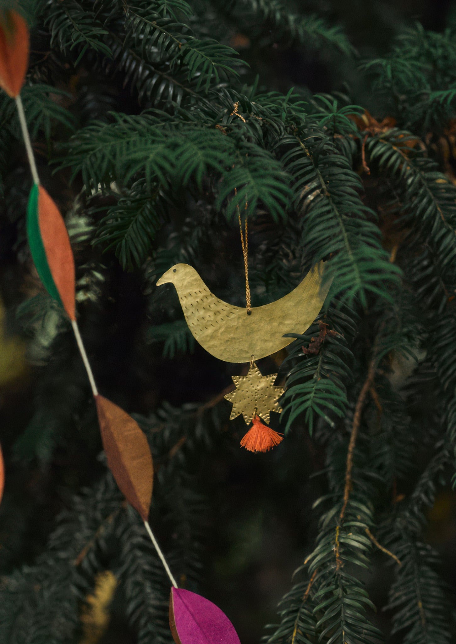 Hammered Metal Hen Decoration | Brass