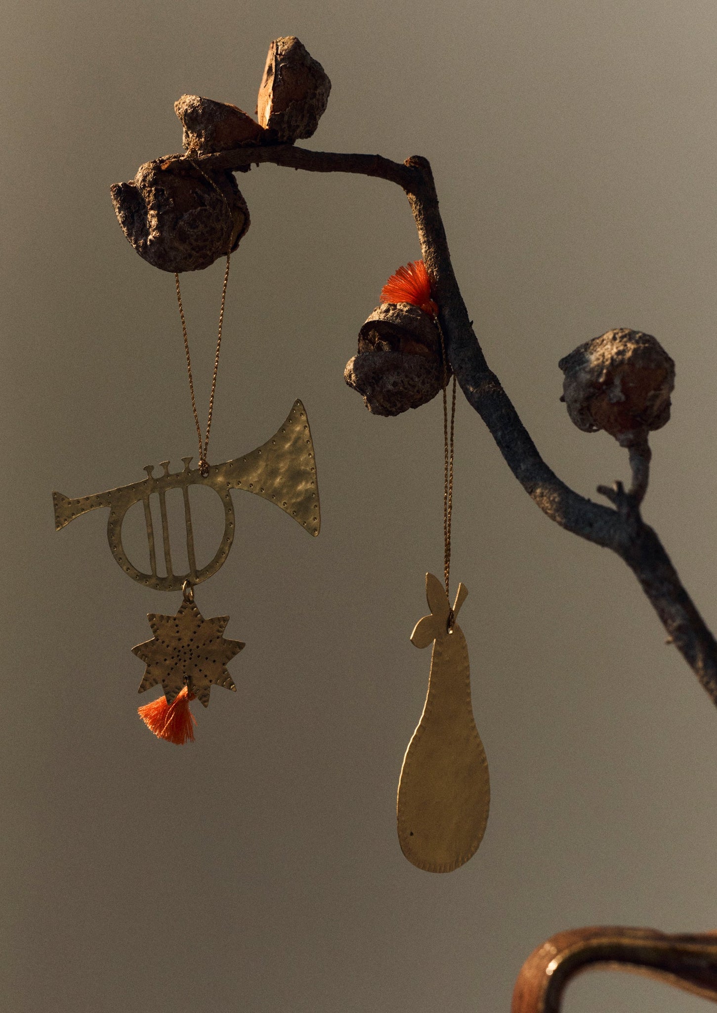 Hammered Metal Trumpet Decoration | Brass