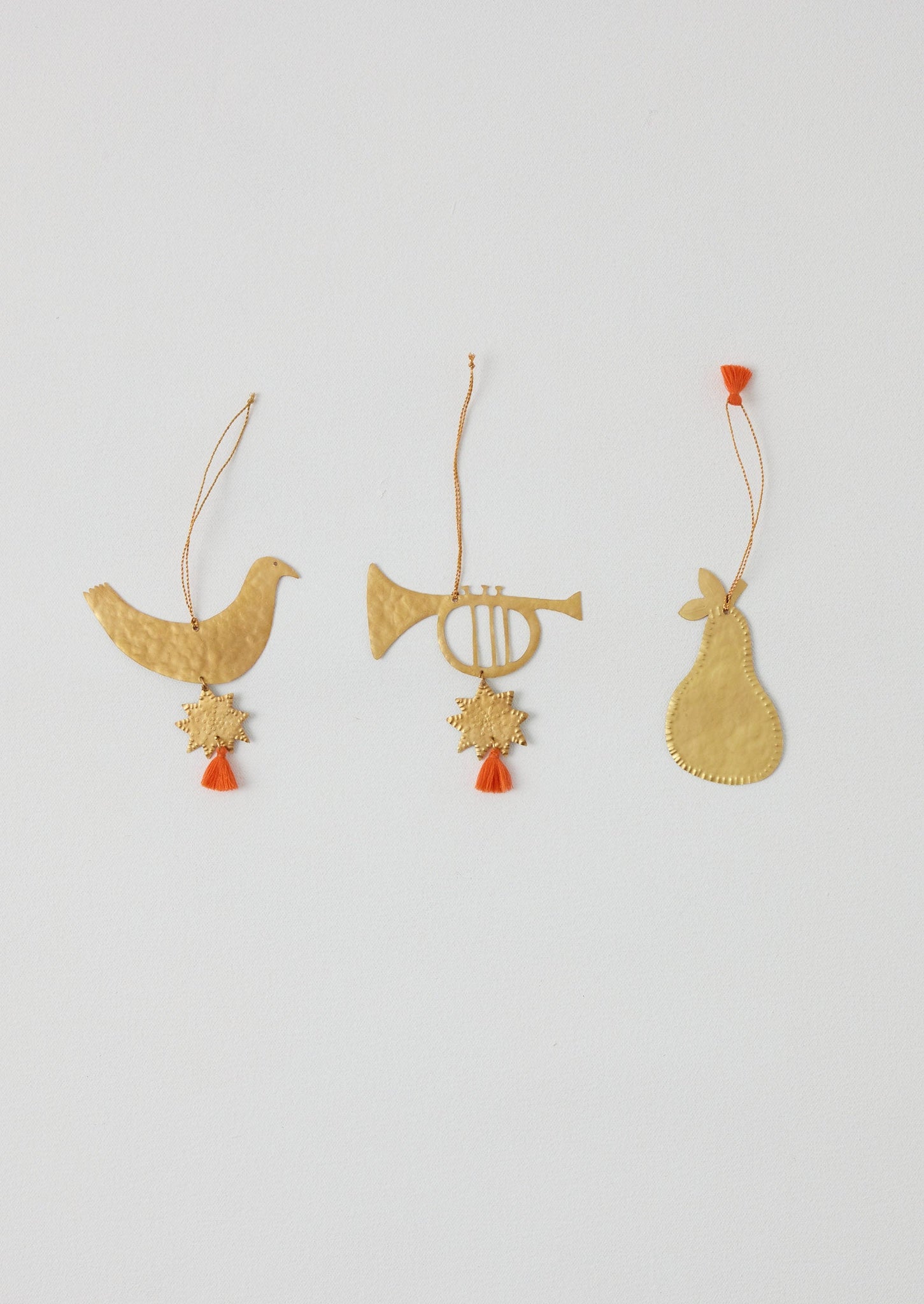 Hammered Metal Trumpet Decoration | Brass