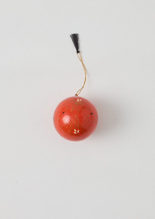 Snowflake Hand Painted Ornament | Orange Poppy