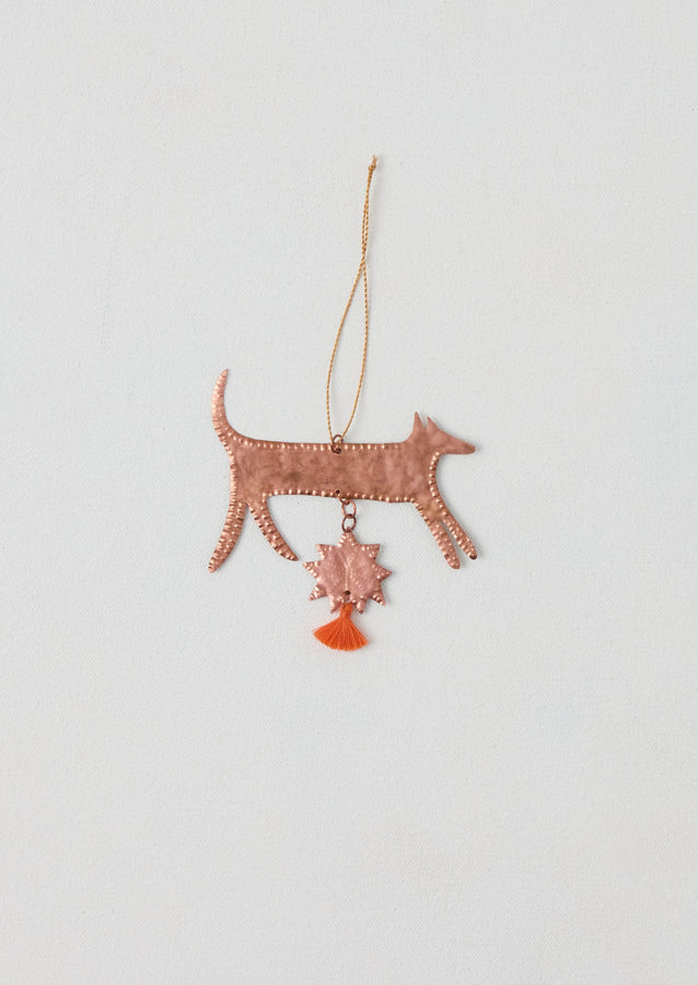 Hammered Metal Fox Decoration | Copper