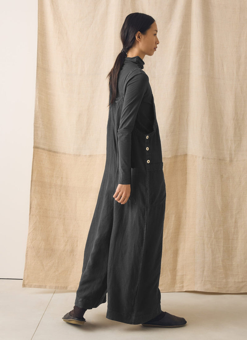Garment Dyed Linen Pocket Jumpsuit | Black Pepper