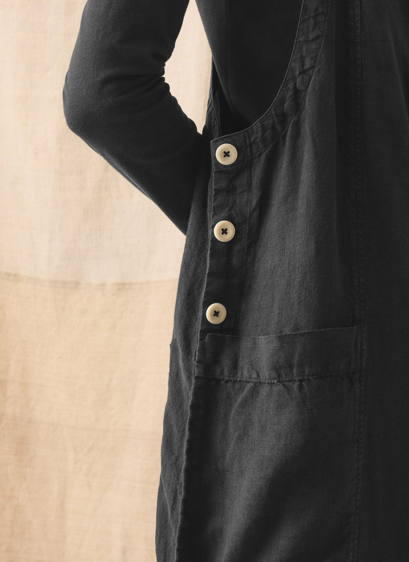 Garment Dyed Linen Pocket Jumpsuit | Black Pepper