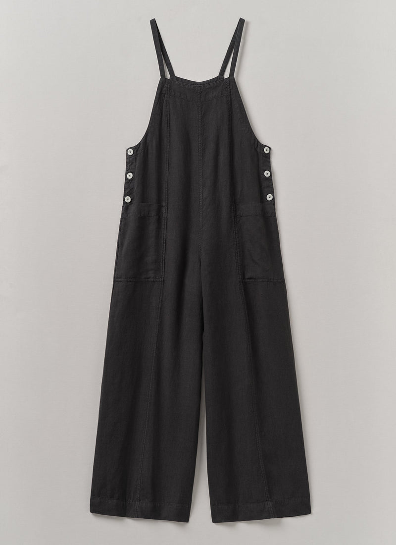 Garment Dyed Linen Pocket Jumpsuit | Black Pepper