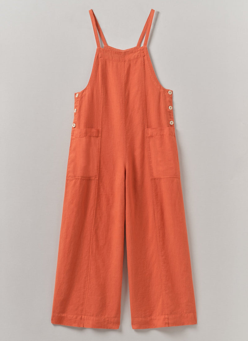 Garment Dyed Linen Pocket Jumpsuit | Red Chilli