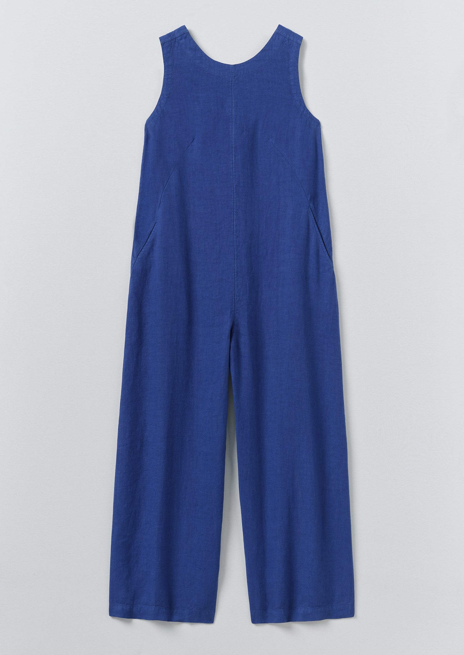 Garment Dyed Linen Scoop Back Jumpsuit | Carmine Blue | TOAST