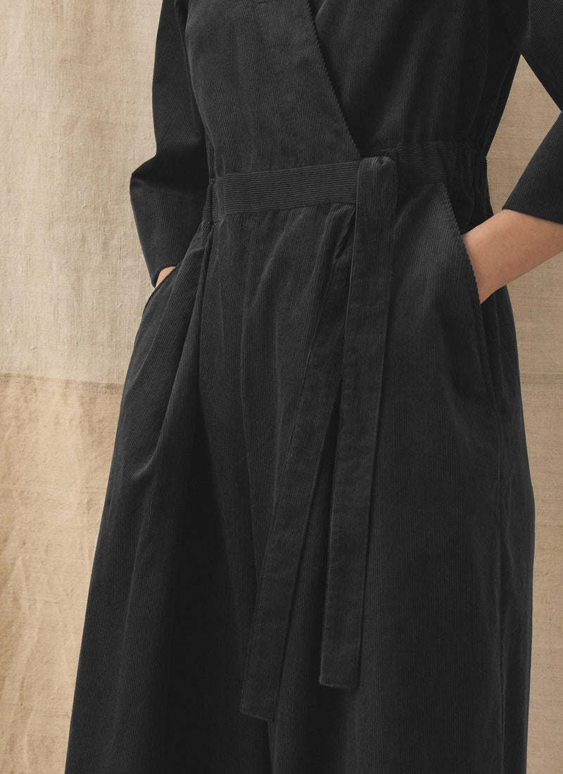 Cord Culotte Jumpsuit | Charcoal