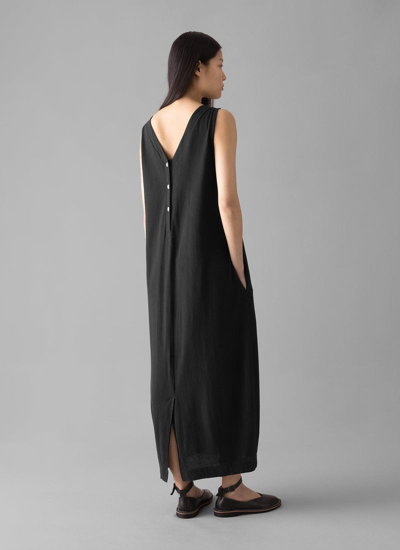 black cotton jersey dress Agnes Twist-Drape Jersey Dress Black / M