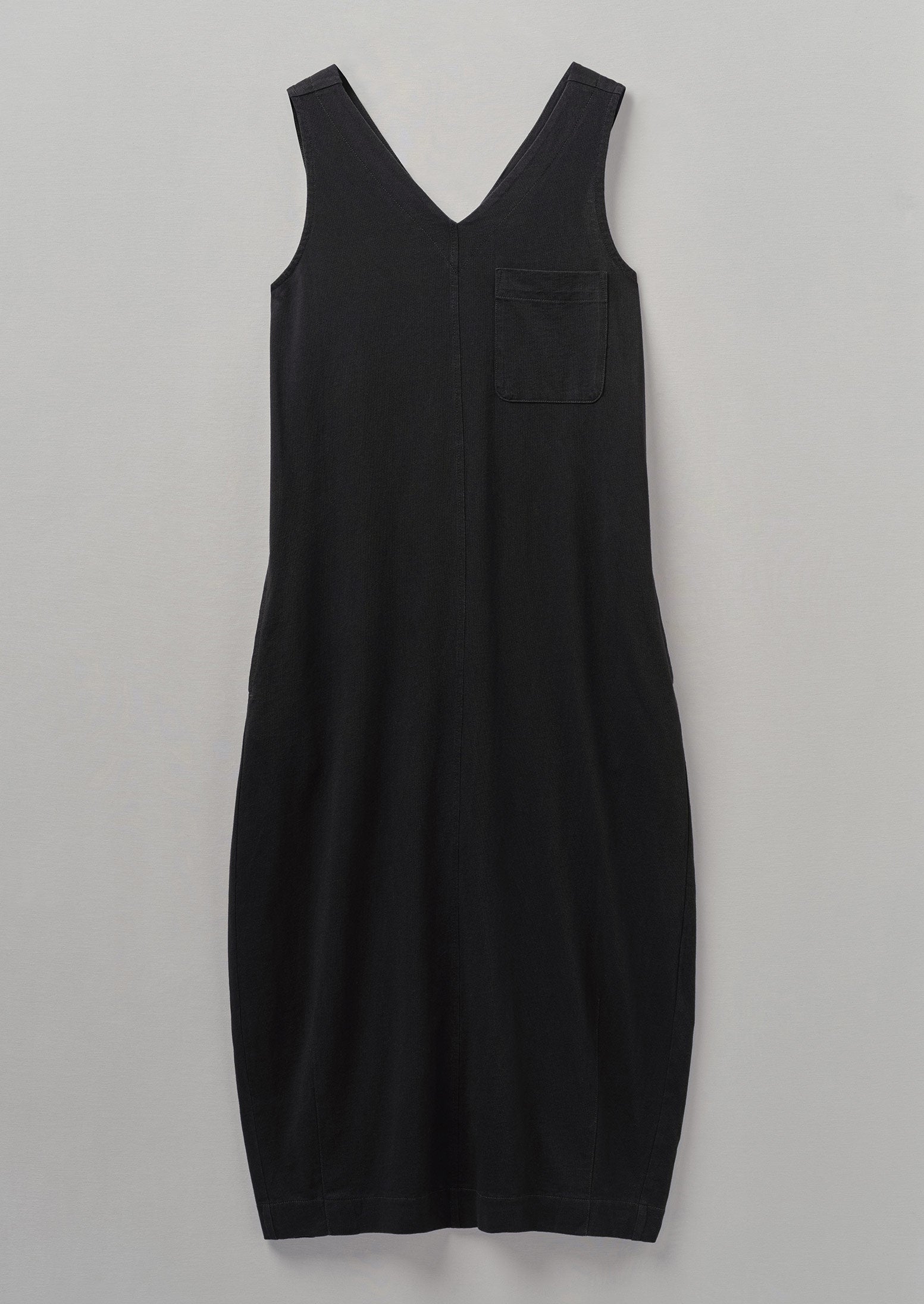 ワンピース Argue SOLID DRY COTTON JERSEY DRESS V-Neck Cotton Jersey Dress | Washed Black | TOAST