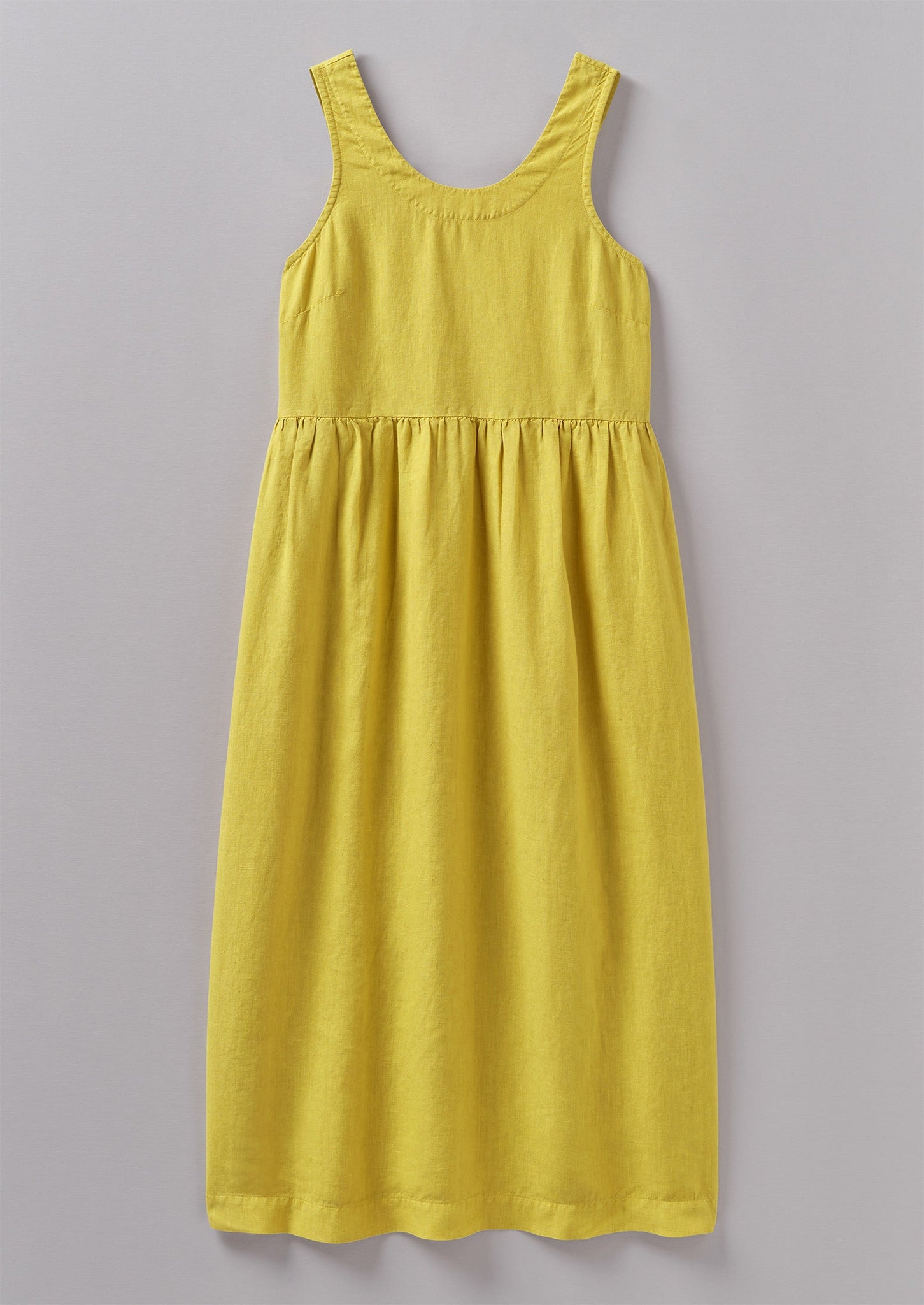 Scoop Neck Garment Dyed Dress | Billi Flower Yellow