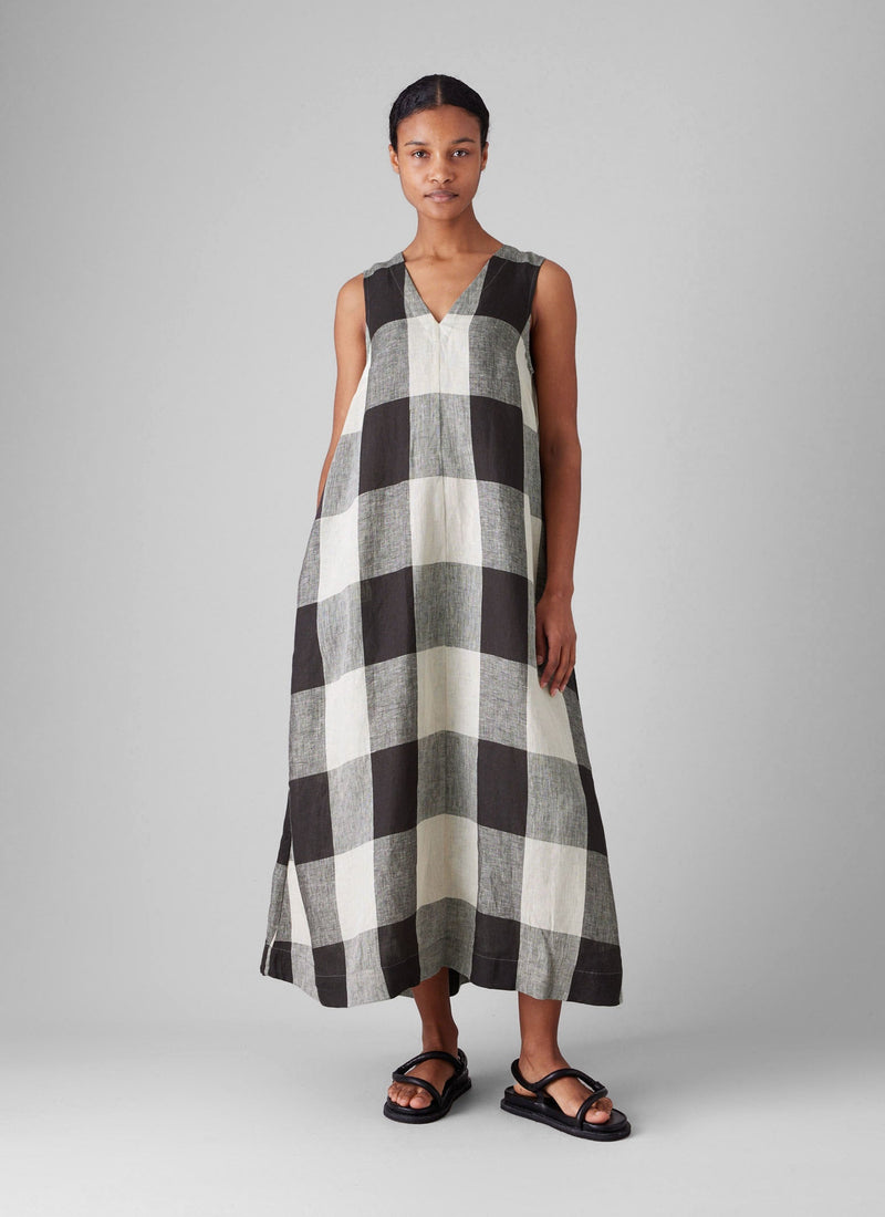 toast gingham linen dress MONTMARTE oversized linen dress