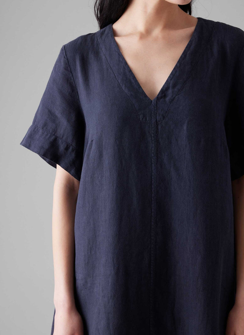 linen v neck shift dress Womens Joules Navy V Neck Shift Dress With Linen US 10