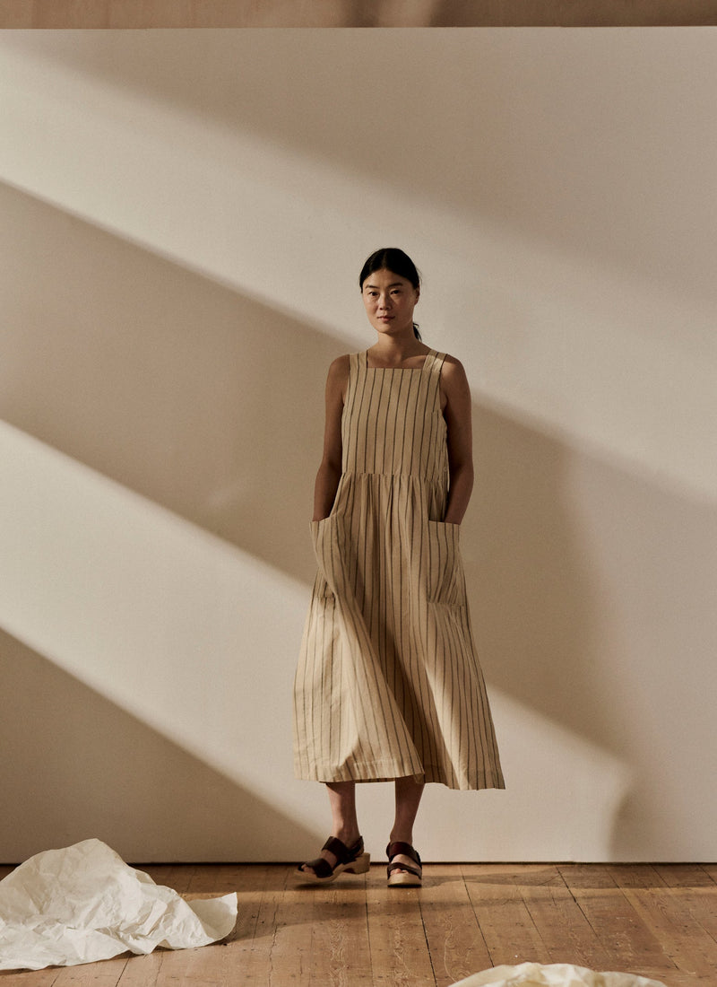 Stripe Cotton Pinafore Dress | Sail Cloth