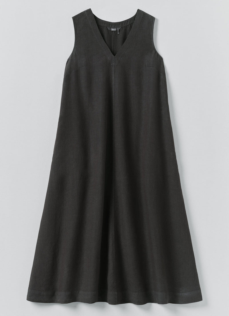 Garment Dyed Linen Sleeveless Dress | Black Pepper