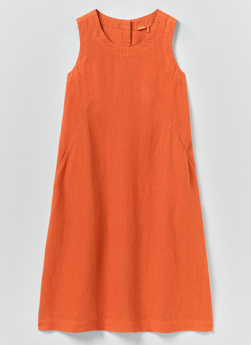 Garment Dyed Linen Shift Dress | Red Chilli | TOAST Garment Dyed Linen Shift Dress | Red Chilli | TOAST