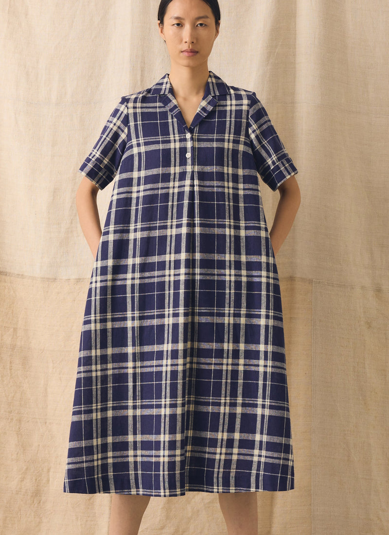 blue check dress womens Stay The Course Blue Gingham Midi Dress – Shop the Mint main image 0