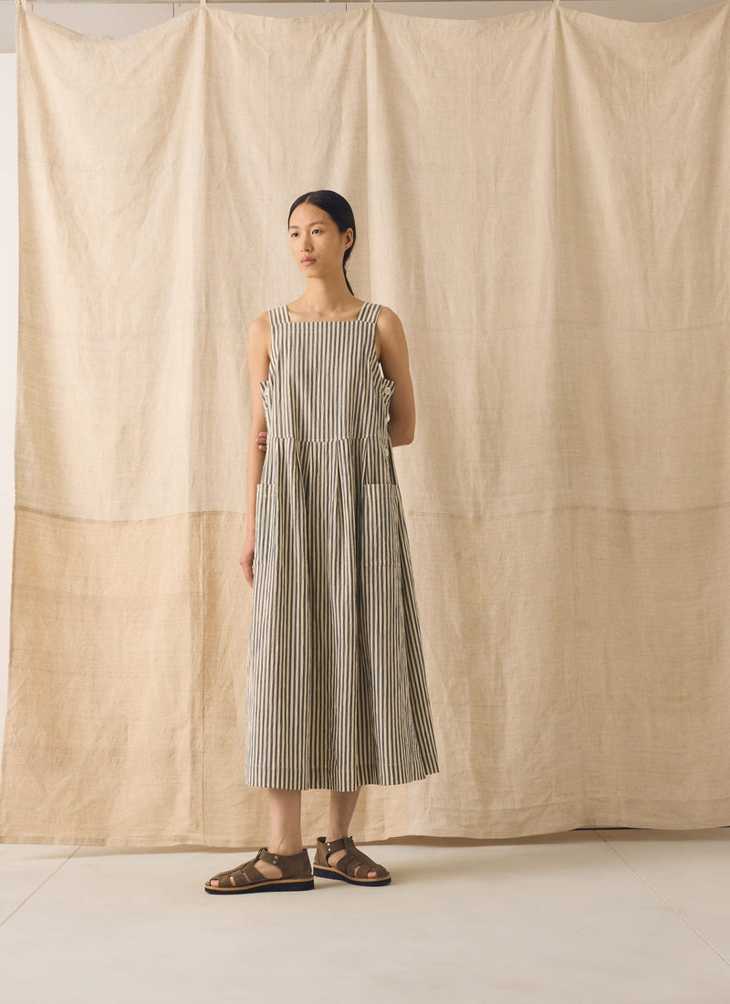 Tablier Stripe Cotton Pinafore Dress