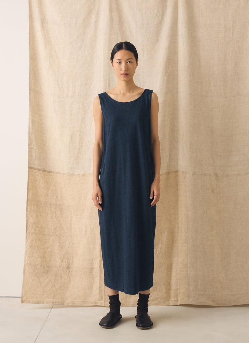 Lydia Jersey Shift Dress | Washed Indigo