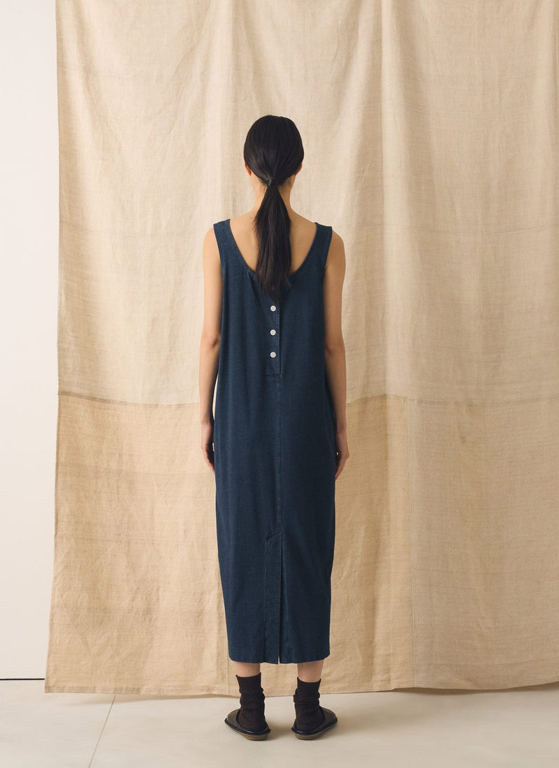 Lydia Jersey Shift Dress | Washed Indigo