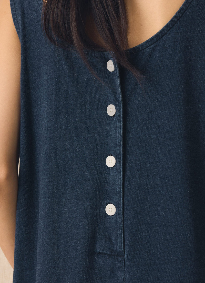 Lydia Jersey Shift Dress | Washed Indigo