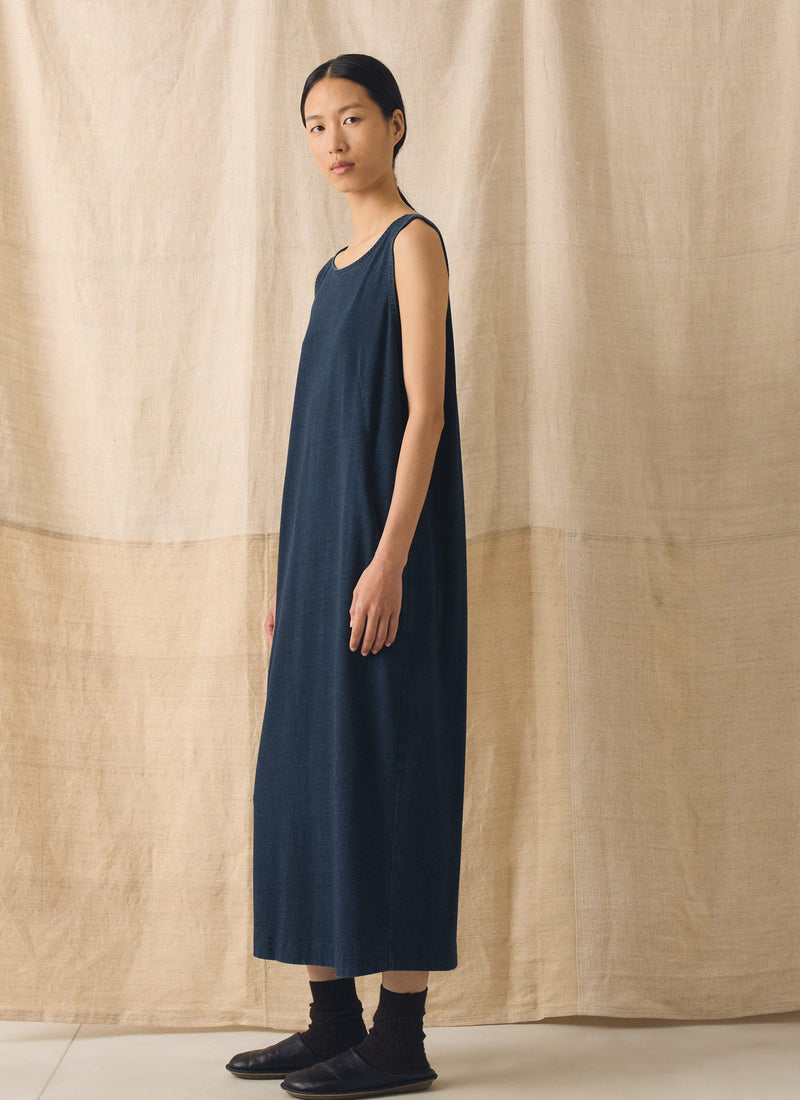 Lydia Jersey Shift Dress | Washed Indigo