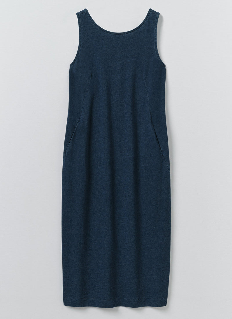 Lydia Jersey Shift Dress | Washed Indigo