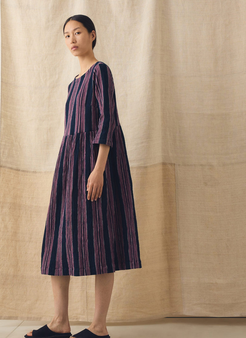 Freya Stripe Crinkle Cotton Dress
