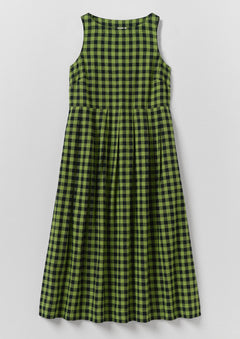aerie green gingham dress Aila Linen Cotton Check v-neck-dress Polka Dot Perspective Mini Studio model Yuanyuan is Config Size:S/M